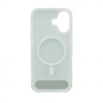 Evelatus Apple iPhone 17 Rubber Coated MagSafe With Stand Case sidabrinis