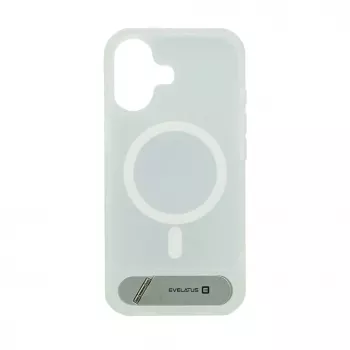 Evelatus Apple iPhone 17 Rubber Coated MagSafe With Stand Case sidabrinis