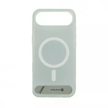 Evelatus Apple iPhone 17 Air Rubber Coated MagSafe With Stand Case sidabrinis