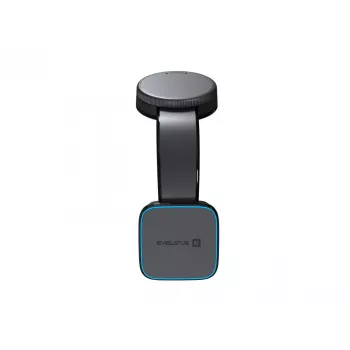 Evelatus MagSafe Qi belaidis įkroviklis magnetinis lankstus 360° sukamas laikiklis automobiliui su siurbtuku, juodas