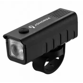 iLike JOHORSE USB įkraunamas dviračio priekinis žibintas, didelio ryškumo LED, IPX4 atsparus vandeniui, ABS korpusas, lengvas tvirtinimas prie vairo