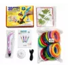 iLike 3D Pen-3 su LCD ekranu ir 10 šablonų, mėlyna + PLA kaitinimo siūlų rinkinys 20 spalvų 200 metrų | Kur.lt