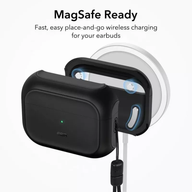 ESR Orbit HaloLock su MagSafe, skirta Apple AirPods Pro 1 / 2 - Juoda
