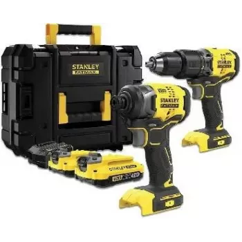 STANLEY SFMCK461D2T-QW V20 besepetinis sraigtinis gręžtuvas 2x2,0 Ah Li-Ion TSTAK