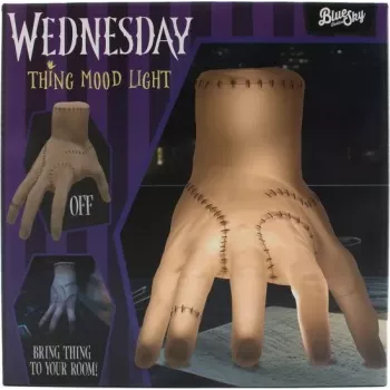 Thumbs Up! Wednesday Addams 'Thing' Rankinė stalinė lempa – USB maitinama LED, šilta balta šviesa, PVC/ABS