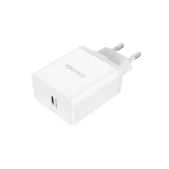 Canyon sieninis įkroviklis H-20 su USB-C 20W baltas