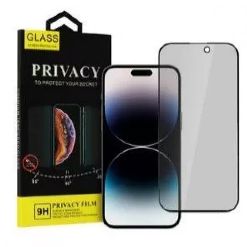 iLike Apple iPhone 15 Pro grūdinto stiklo privatumo apsauginis stikliukas, juodas