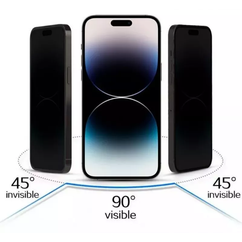 iLike Apple iPhone 15 Pro grūdinto stiklo privatumo apsauginis stikliukas, juodas