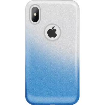 GreenGo Apple iPhone X/Xs Gradient Glitter 3in1 Case Blue