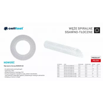 CELLFAST Siurbimo-išleidimo žarna 19mm x 25m Skaidri ENERGO-FLEX