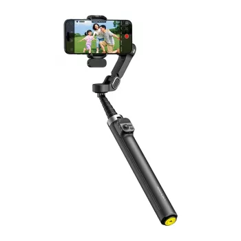 AOCHUAN Smart V3 Smartphone Gimbal su AI sekimu, užpildymo šviesa, nuotoliniu valdymu, trikoju ir selfie lazda, juoda