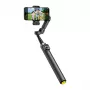 AOCHUAN Smart V3 Smartphone Gimbal su AI sekimu, užpildymo šviesa, nuotoliniu valdymu, trikoju ir selfie lazda, juoda