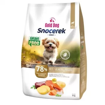 GDD Gold Dog Snocerek Grain Free Small Breeds Beef & Salmon, Potato sausas šunų ėdalas - 4 kg