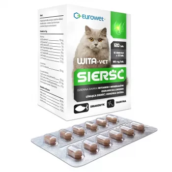 EUROWET Wita-Vet Coat Papildai katėms – 120 tablečių