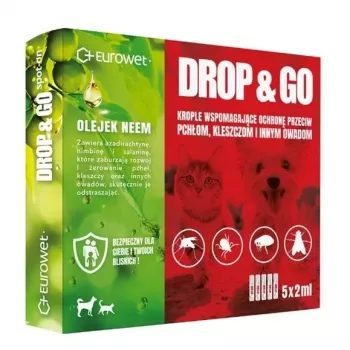 EWE EUROWET Drop&Go Spot-On Lašai Nuo Blusų ir Erių Šunims ir Katėms 5x2 ml