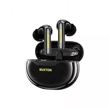 BXT Buxton BTW 7200 Black Tuya – Tikri belaidžiai ausinukai su įkrovimo dėklu, juodi, Bluetooth 5.2, IPX4, jutiklinis valdymas, Tuya Smart programa