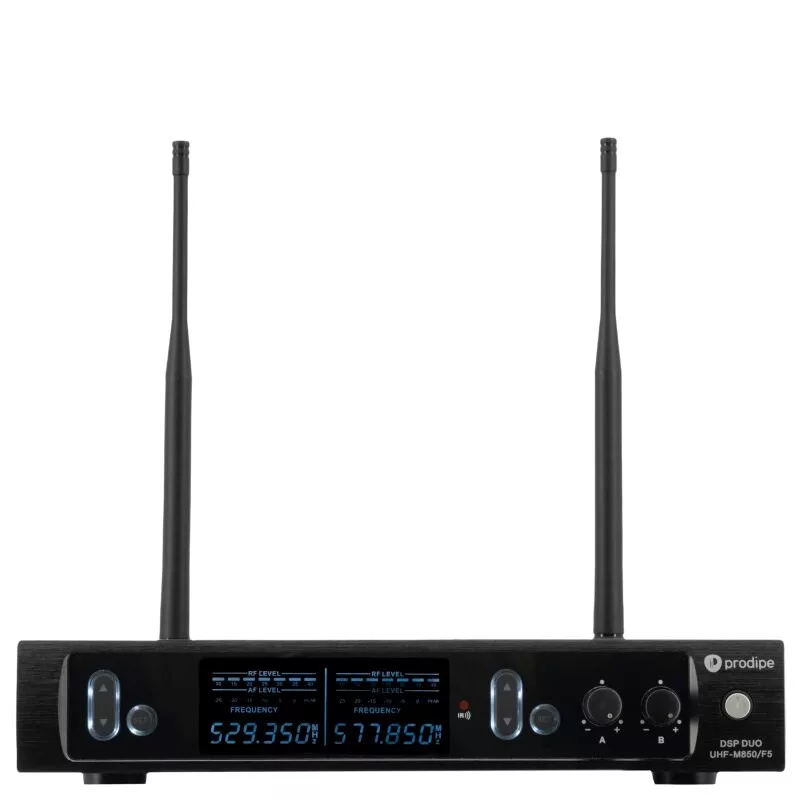 PDE Prodipe M850 DSP Duo UHF F5 – Belaidis UHF mikrofonų rinkinys su 2 rankiniais mikrofonais