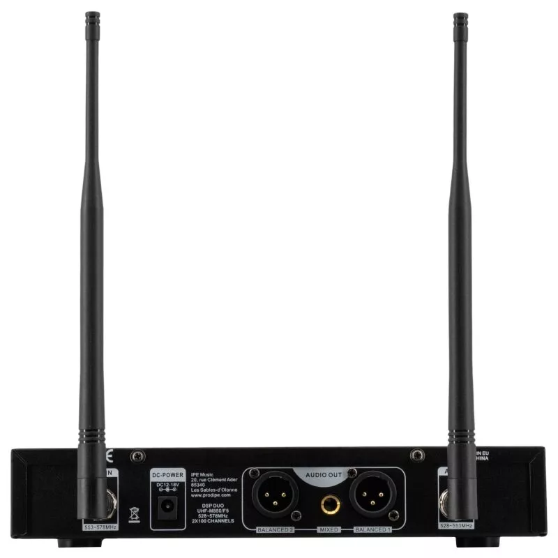 PDE Prodipe M850 DSP Duo UHF F5 – Belaidis UHF mikrofonų rinkinys su 2 rankiniais mikrofonais