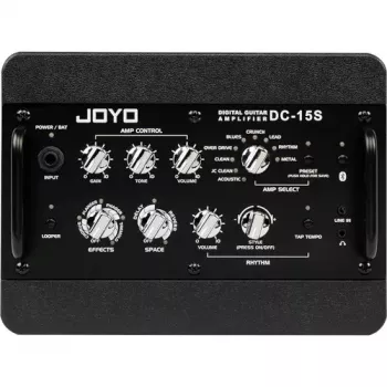 JYO JOYO DC-15S 15W gitarinis stiprintuvas su Bluetooth, įkraunama baterija, 9 stiprintuvų modeliais, 6 efektais, ritmo mašina, looperiu, derintuvu