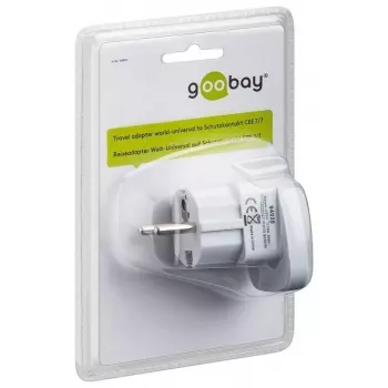 Goobay 94026 kelioninis adapteris UK, US, IT, CH į EU, baltas