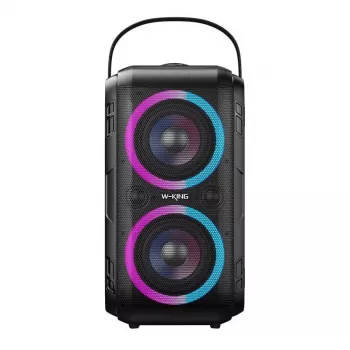 W-KING T9-2 Bluetooth Speaker 100W RMS nešiojamas vakarėlių garsiakalbis su RGB šviesomis, IPX6, TWS, karaoke, Power Bank, juodas