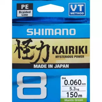 SHIMANO Kairiki 8 pinta meškerės valas 0,060 mm 150 m 5,3 kg Mantis Green
