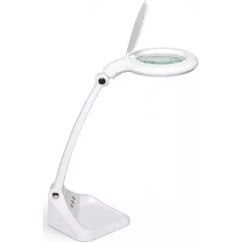 MAUL MAULiris LED didinamoji stalinė lempa su 3 dioptrijų stikliniu lęšiu (1,75×), 127 mm, 760 lm, 6500 K, 9 W, balta