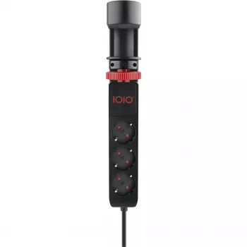 Olympia IOIO SL 3000 Black Table Edge Power Strip su 3 Schuko lizdais ir 2 USB-A prievadais, 1,5 m laidas
