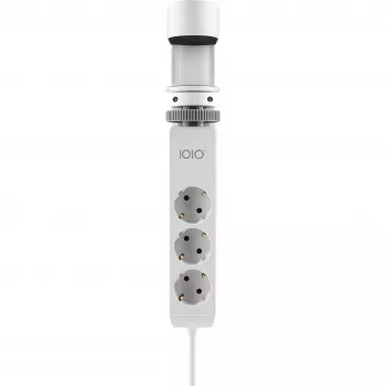 Olympia IOIO SL 3000 3 lizdų ir 2 USB-A kištukinis lizdas prie stalo krašto, baltas, 1,5 m laidas