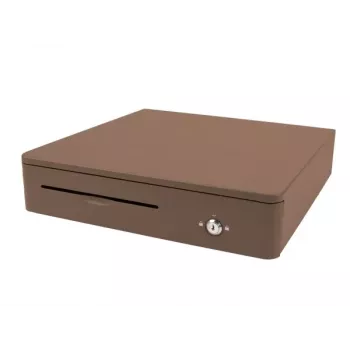 OLYMPIA M405 elektroninis kasos stalčius, juodas, 4 kupiūrų/8 monetų skyriai, 24V, RJ11/RJ12, 1,5 m laidas