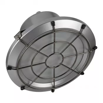 SYNERGY21 LED pakabinamas šviestuvas UFO su kamuolio apsaugos narveliu S 100W 14000lm 5000K IP65 juodas