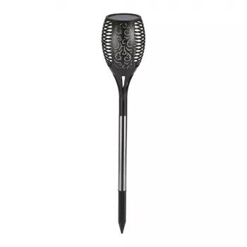 SYNERGY21 LED Flame Series Solar Garden Lamp su žeminiu smaigaliu - juoda