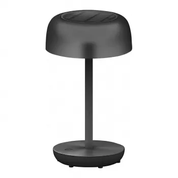 SYNERGY21 LED stalinis šviestuvas SOLAR / Įkraunama baterija, Lauko IP54, Liečiamas reguliavimas, Skaidriai juodas