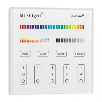 MIBOXER T4 Smart Panel Remote Controller RGB+CCT 4 Zones 2,4GHz RF Touch Panel Wall-Mounted