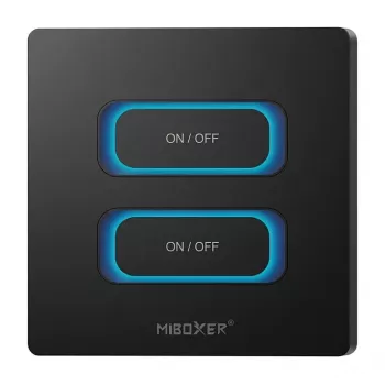 MIBOXER ESZ2B 2-Gang Smart Wall Switch with Motion Sensor, Zigbee 3.0 + 2,4GHz, Dimmer, White