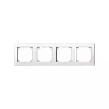 MERTEN 4-jų grupių dengiamasis rėmelis Polar White 29,4 x 8,1 cm System M