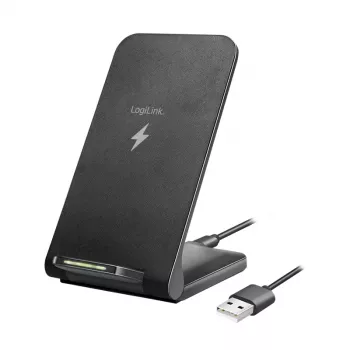 LogiLink Smartphone Stand & Wireless Charger Black