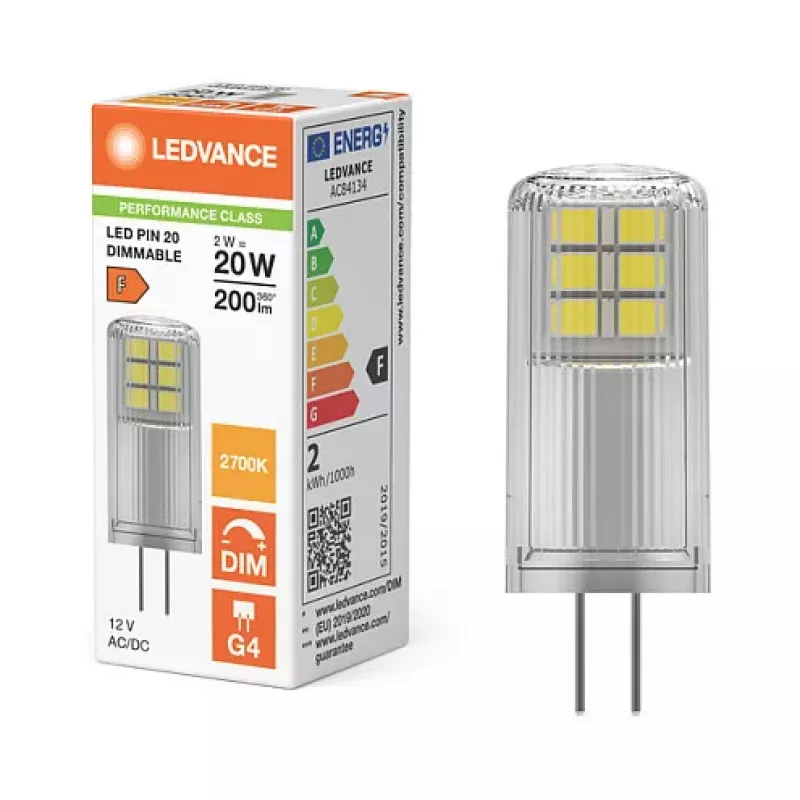 OSRAM LED PIN 12V P 2,2W 827 Clear G4 12V žemos įtampos LED lempa su kištukiniu pagrindu