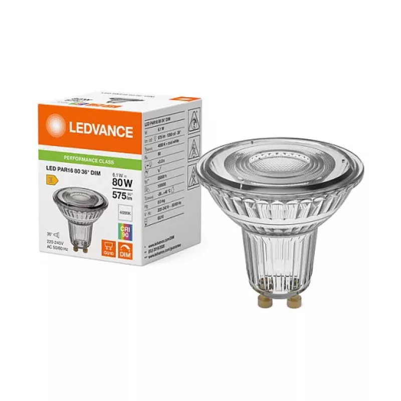 Osram LED PAR16 80 36° DIM P 6,1W 940 GU10 Dimmable LED Reflector Lamp