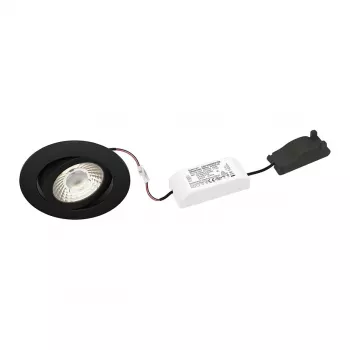 Brumberg Nivalis LED įleidžiamasis prožektorius 8W 3000K 650lm 230V AC juodas 68mm išpjova