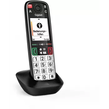 Gigaset EASY 500HX Analog/DECT belaidis telefono ragelis su skambučio numerio atpažinimu, juoda/sidabrinė