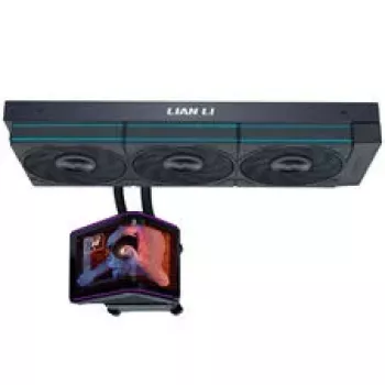 Lian Li HydroShift II OLED Curved 360 UNI FAN P28 AiO vandens aušinimas, 360 mm, OLED ekranas, P28 ventiliatoriai – juoda