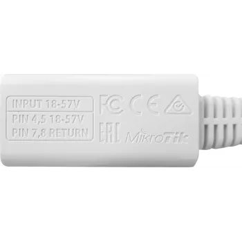 MikroTik Power Injector (RBGPOE) - Pasyvus PoE, 10/100 Mbps, 9-48V DC įvadas