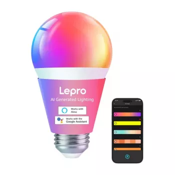 LEPRO B1 E27 LED lemputė su Bluetooth ir Wi-Fi, 806 lm, RGB reguliuojama balta šviesa