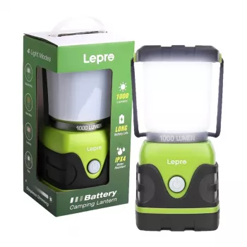 LEPRO 3300002 1000 liumenų baterijomis maitinamas stovyklavimo žibintas su power bank, USB-C, 4400 mAh, IPX4