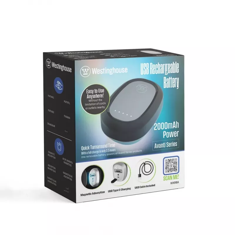 Westinghouse Avanti WKRBA USB Įkraunama AA Ličio-Jonų Baterija 2 vnt. Pakuotė