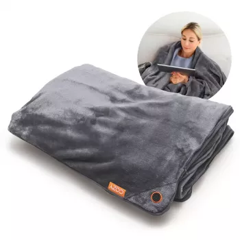 Bodi-Tek BT-BLHT-EU/1.0 COZY Snuggle Blanket Heated Throw 130 x 160 cm, Gray