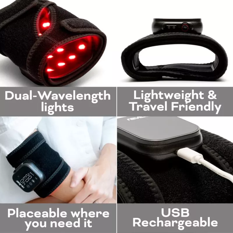 Reviber RV-MATP-EU infraraudonųjų spindulių terapijos pagalvėlė – 660 nm ir 850 nm, 120 LED, lankstus neoprenas