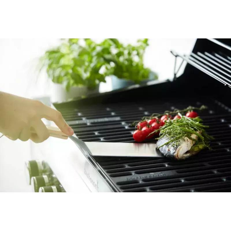 Barbecook Fish Turner FSC 37 cm (6 vnt.) – nerūdijančio plieno mentelė su ergonomiška medine rankena