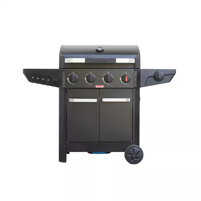 Barbecook dujinė kepsninė Luca 412 su spintele ir šoniniu degikliu, 145,4 x 60,3 x 112,3 cm, juoda